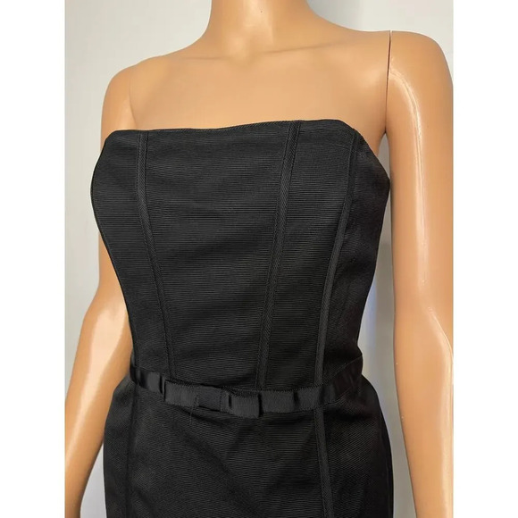 Black House White Market Strapless Faille Ruffled Hem Black Dress size 6 NWT - Picture 5 of 8